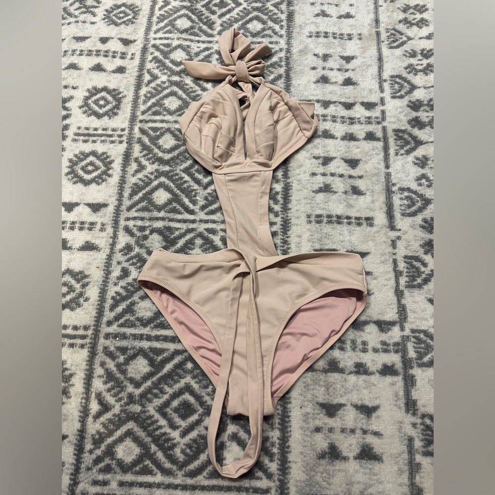 One piece cut our bathing suit